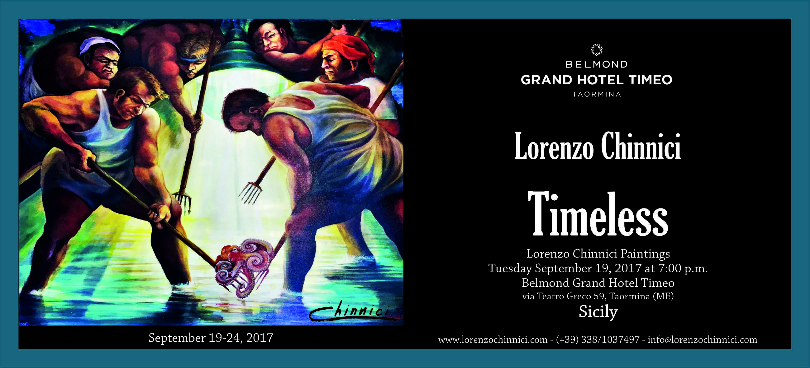 ‘TIMELESS’ AT BELMOND GRAND HOTEL TIMEO  – Sicily protagonist with a show on Lorenzo Chinnici